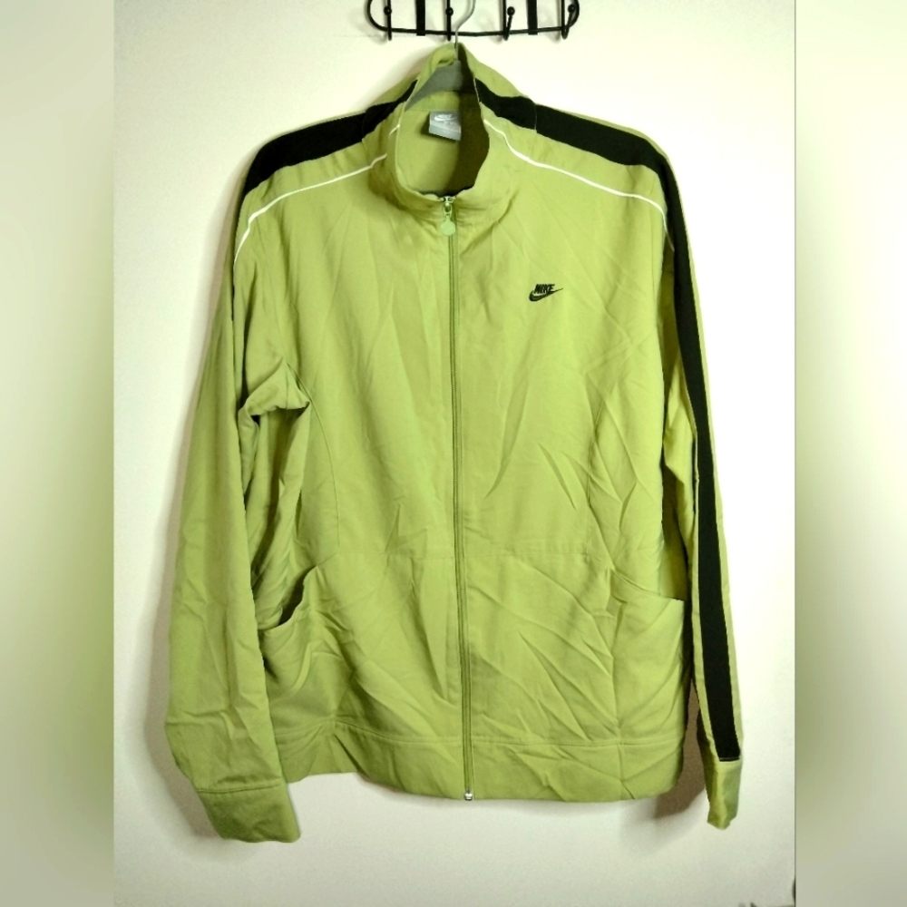 Nike (Size XXL) Green & Gray Full Zip Slip Pockets Lightweight Track Jacket
